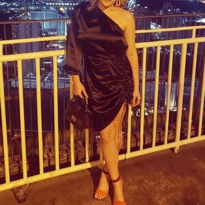 PRETTYLITTLETHING little black dress. Size 6. Color is black.